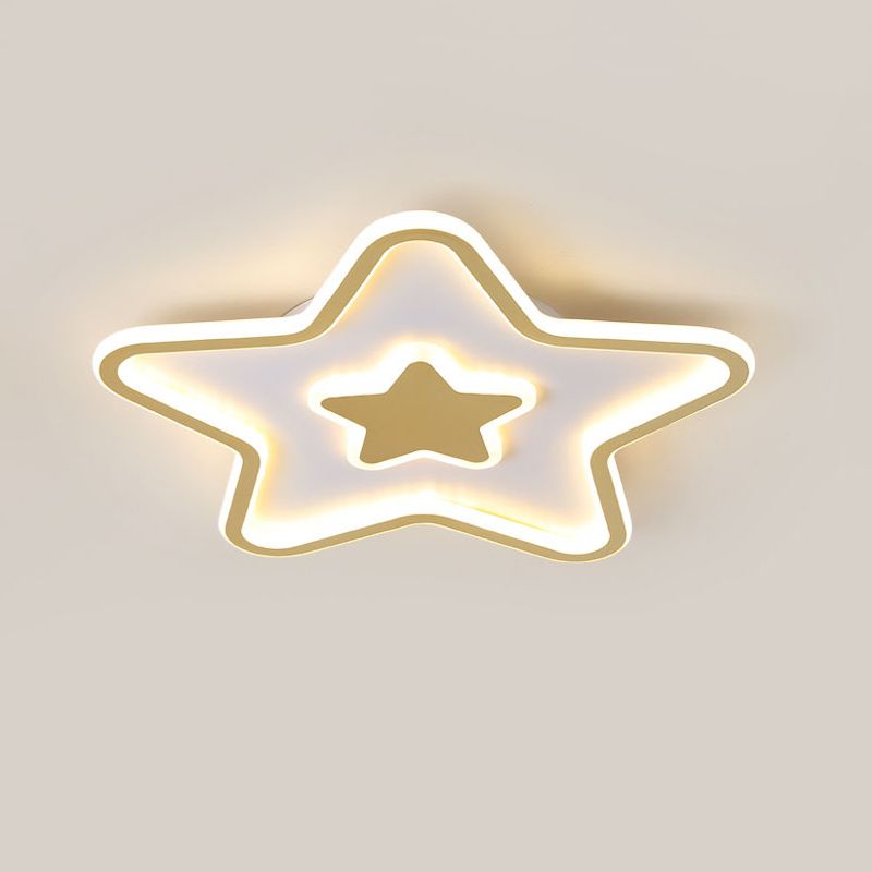 Modern Creative LED Flush Mount Acrylic Starry Ceiling Fixture in Gold