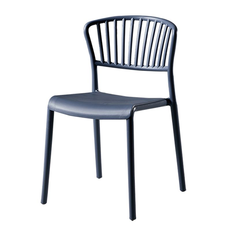 Scandinavian Plastic Dining Armless Chair Open Back Side Chairs