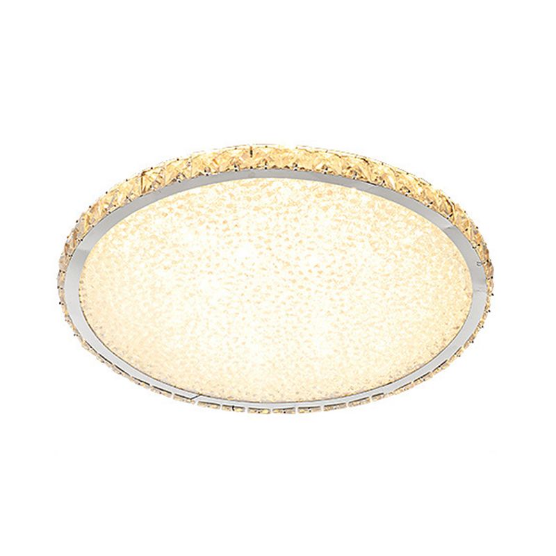 Circle Flush Ceiling Light Modern Crystal 1 Light Flush Light Fixtures