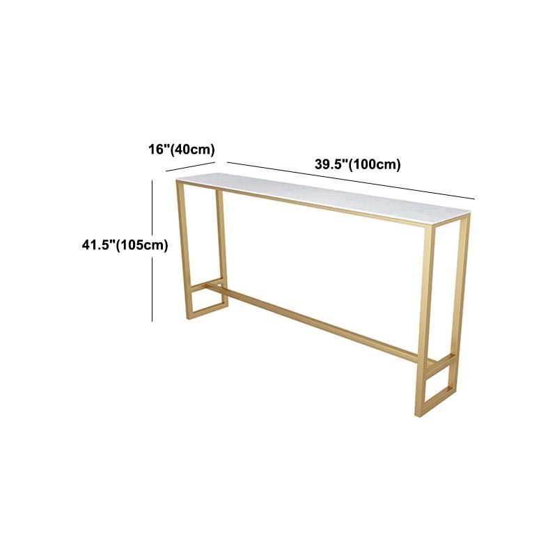 Rectangle Living Room Pub Height Dining Table Contemporary Marble Bistro Table