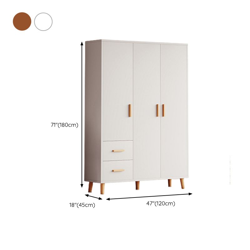 Manufactured Wood Kids Closet Contemporary Wardrobe Armoire with Garment Rod