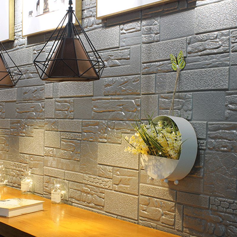 Modern Wall Tile PVC 3D Embossed Peel and Press Waterproof Indoor Wall Panel