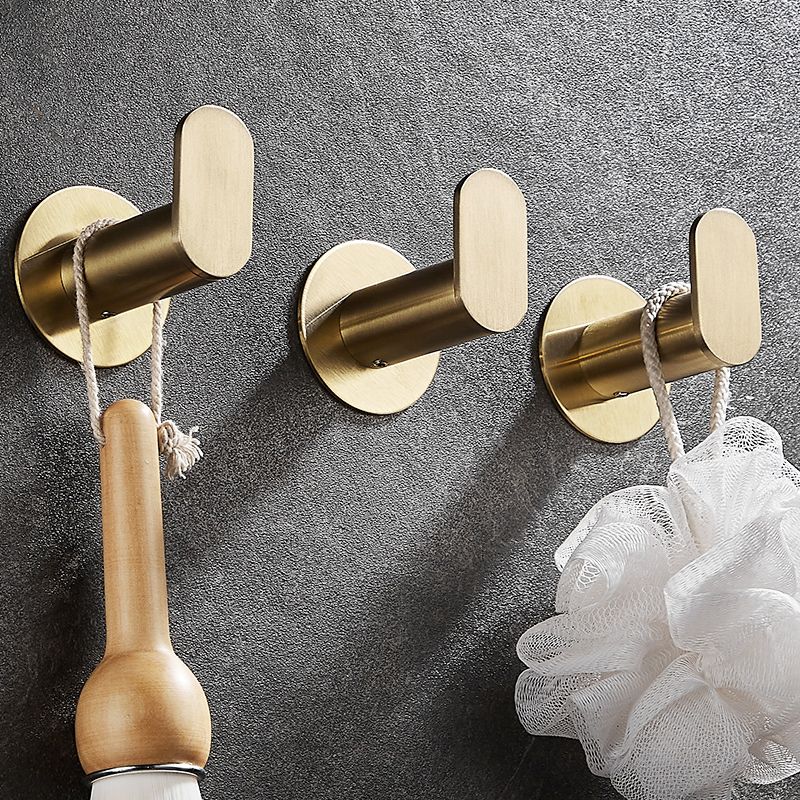 10-Piece Modern Bathroom Accessory Set, Polished Gold, Robe Hooks