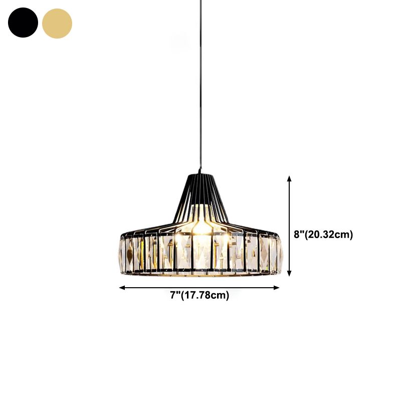 Postmodern Style Crystal Pendant Light Geometric Hanging Pendant for Bedroom