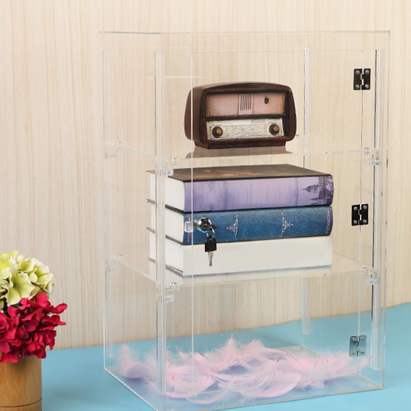 Modern Acrylic Display Stand Clear Display Cabinet with Adjustable Shelves