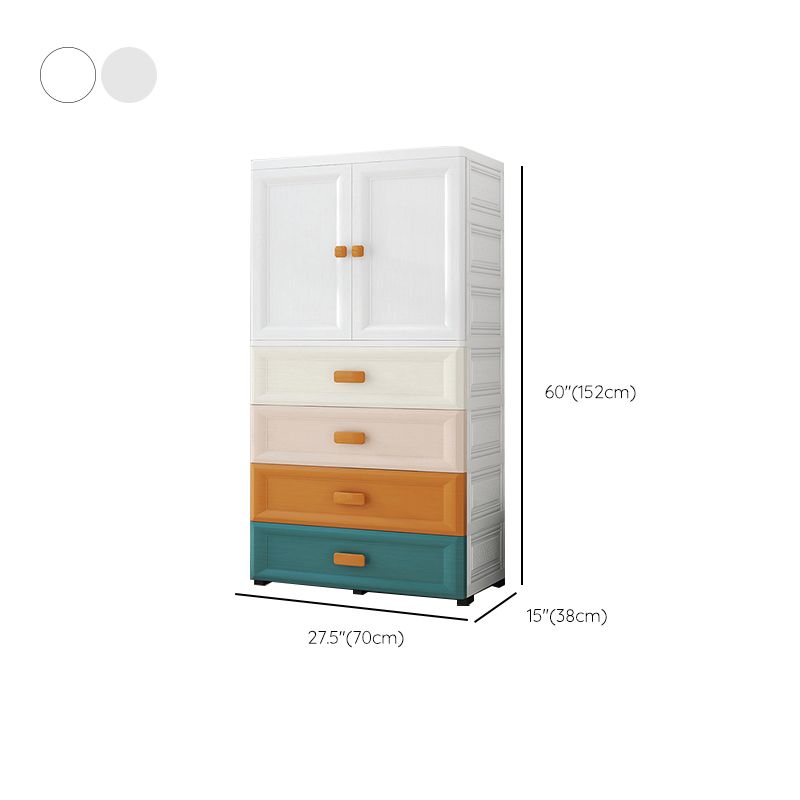 Modern Style Kid's Wardrobe Plastic Door Wardrobe Closet for Bedroom