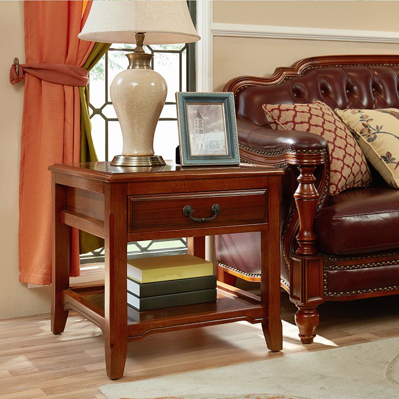 Traditional Ashwood Side End Table Lacquered Sofa End Table for Living Room