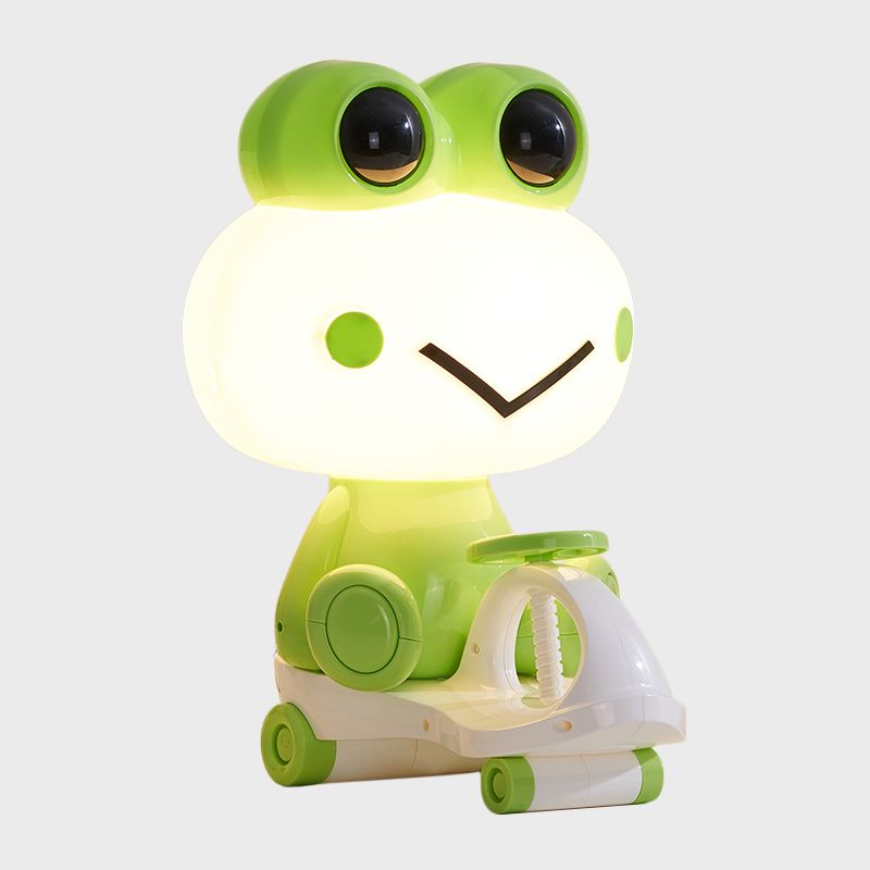 Pig/Frog/Panda Kids Bedroom Reading Book Light Plastic 1-Light Cartoon Night Table Lamp in Black/Pink/Green