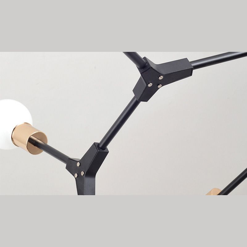 Multi -Light -Metall -Kronleuchter Licht Industrial Black Pendelleuchte für Wohnzimmer