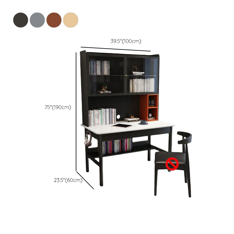 Rubberwood Writing Desk 1/2 Drawers Kids Desk and Chair Set with Hutch