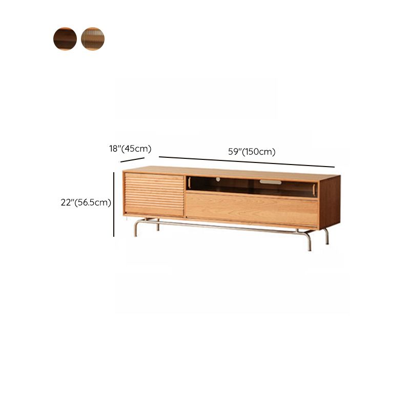 Scandinavian TV Media Stand Solid Wood TV Media Console with Drawer