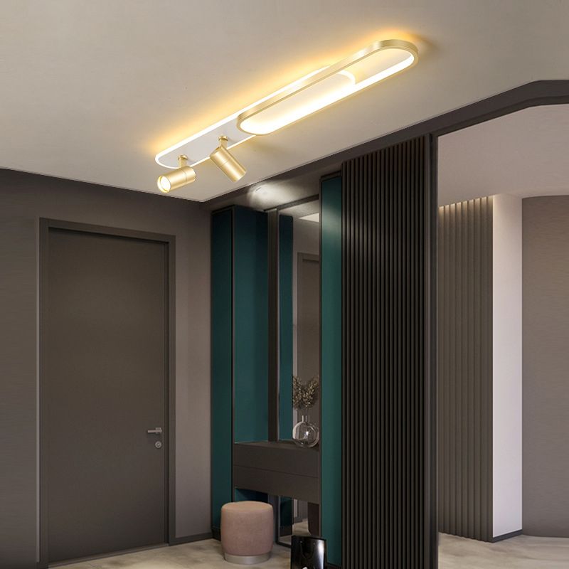 Acryl ovaal LED Semi Flush Mount in moderne beknopte stijl metalen plafondlicht voor gang