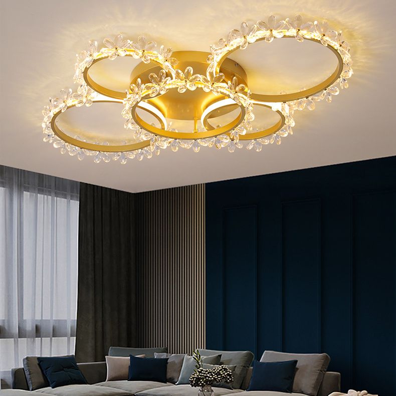 Modern Round Ceiling Light Fixture Metal Multiple-Light Ceiling Light