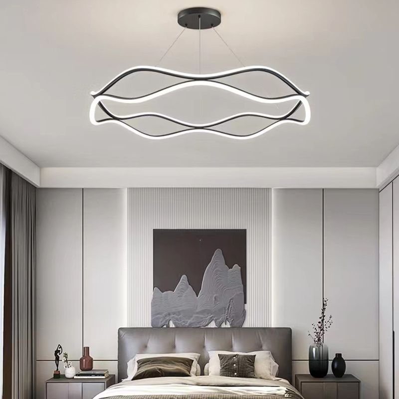 Luminaires de pendentif métallique de forme linéaire