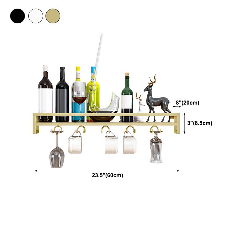 Iron Wall Mounted Wine Holder Rack Modern Wine Rack with Stemware Holder