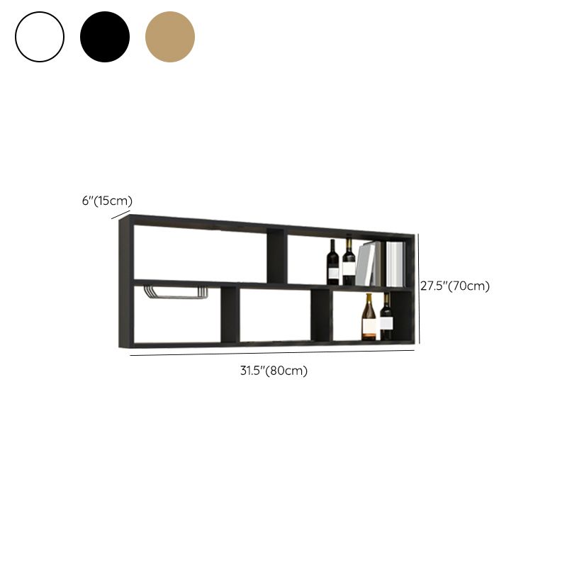 Manufactured Wood Bottle Holder Modern Style Wall Mounted with Shelf