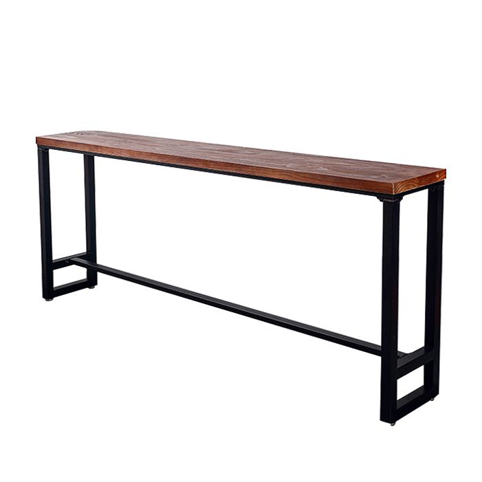 Industrial Solid Wood Bistro Accent Dining Table Trestle Indoor Patio Bar Table