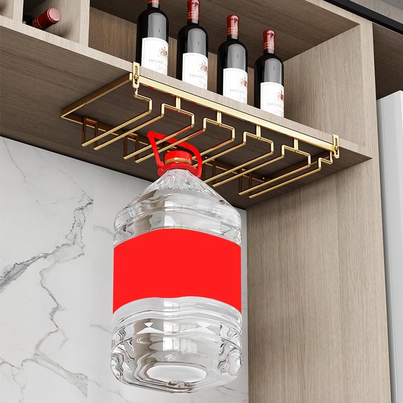 Modern Hanging Glass & Stemware Holder Metal Glass Rack Under Cabinet