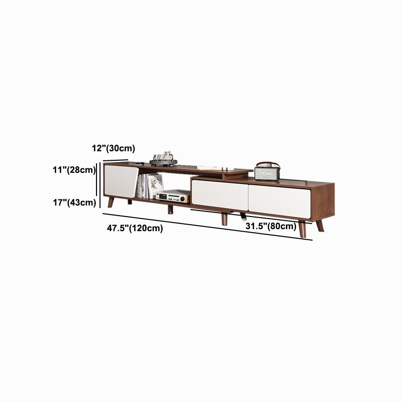 Engineered Wood TV Stand Console with Cabinet 2-Drawer TV Media Stand