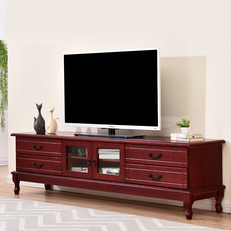 Modern TV Media Console Wooden TV Media Stand with 4 Drawers