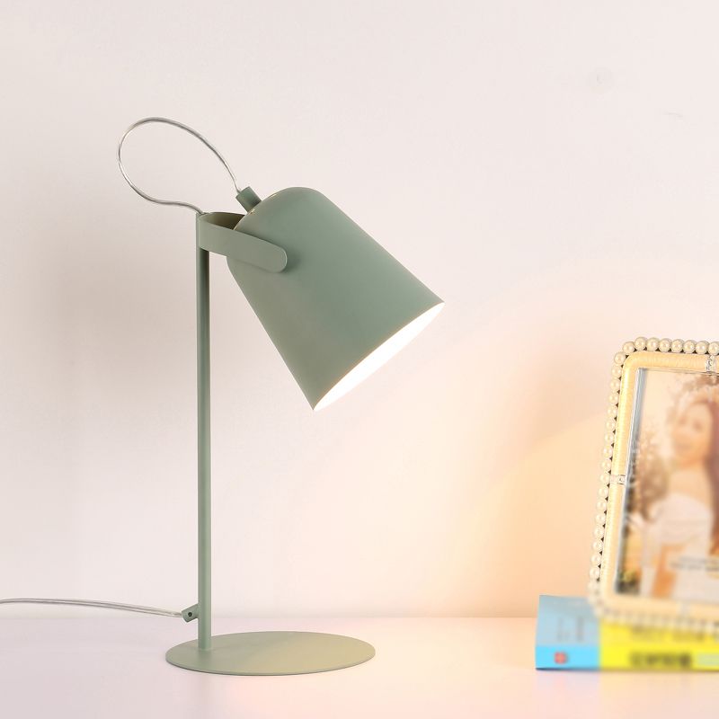 Iluminación de escritorio cónico estilo Macoron 1 luz de lectura rotativa metálica en blanco/negro para dormitorio
