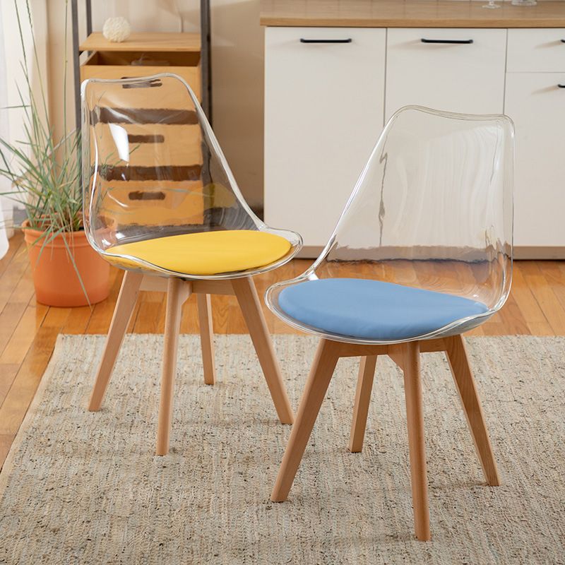 Scandinavian Wood Indoor-Outdoor Chair Solid Back Side Chair