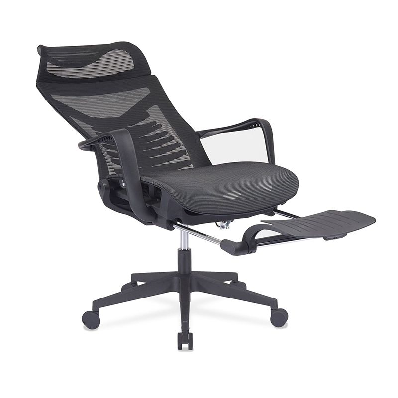 Modern Black Desk Chair with High Back and Swivel Home Office Chair