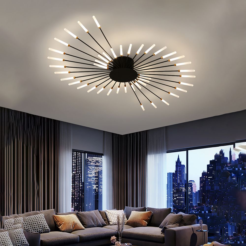 Firework Modern LED Ceiling Light Acrylic Shade  Flush Mount Light for Sitting Room