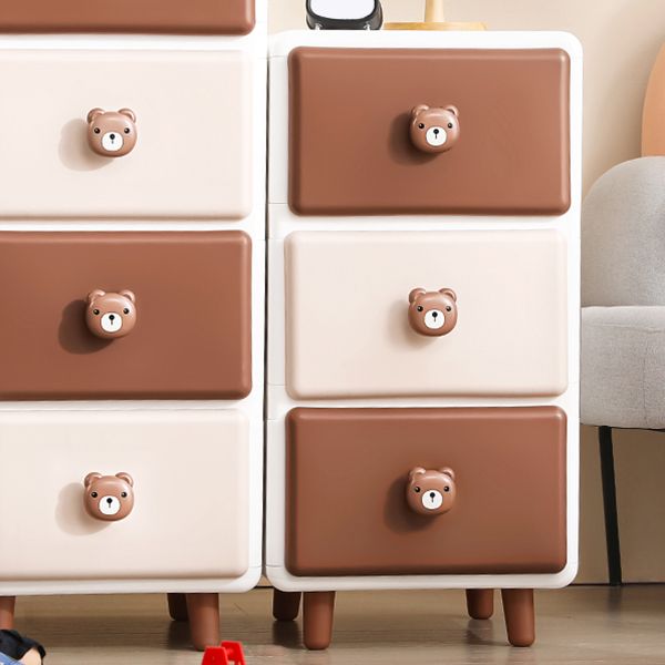 Modernism Plastic Nursery Dresser Vertical Kids Nightstand with 2/3/4/5/6 Drawers