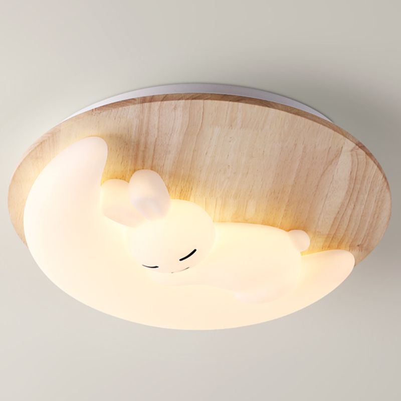 Close to Ceiling Lighting Simple Style LED Wooden Close to Ceiling Lamp