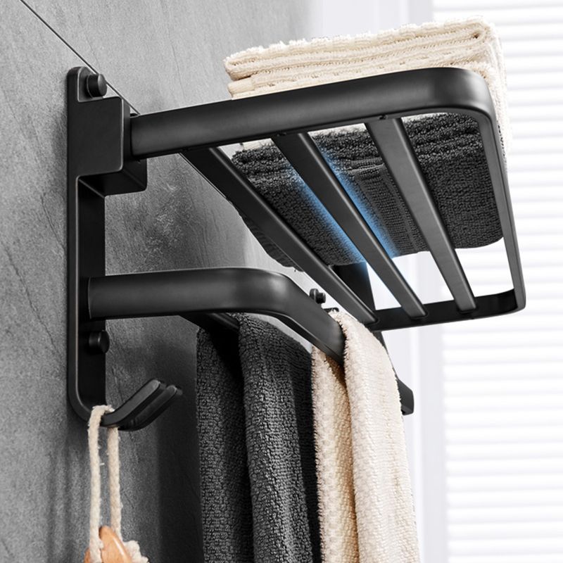 Matte Black 5-Piece Modern Bathroom Accessory Set with Bath Shelf/Tower Bar & Paper Holder