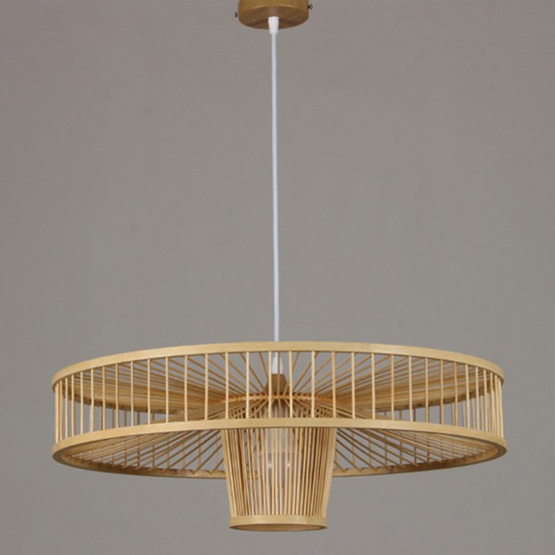 Drum Hanging Pendant Light Chinese Bamboo Pendant Light Fixtures for Living Room