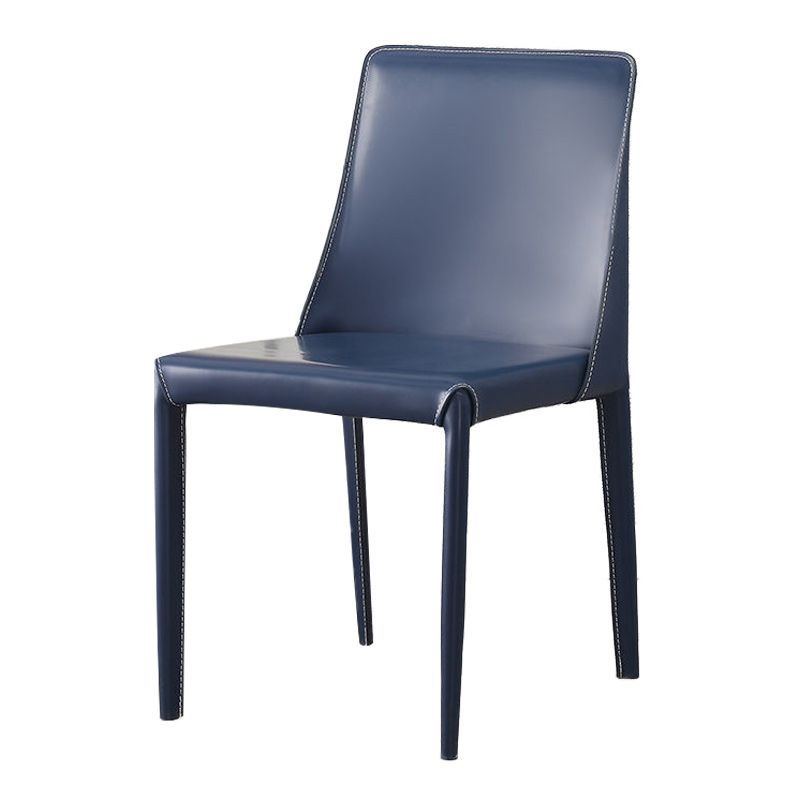 Upholstered Side Chair Leather Armless Dining Chair for Dining Room