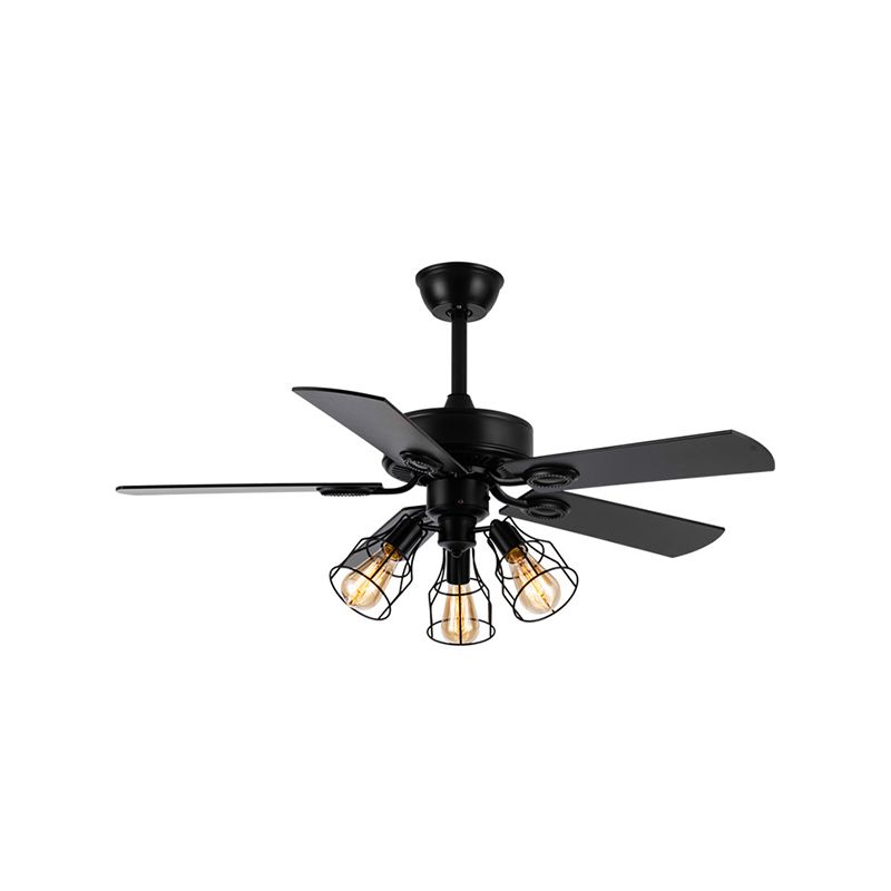 Nordic Style 3-Lights Ceiling Fan Lamp Wooden Ceiling Fan Light for Bedroom