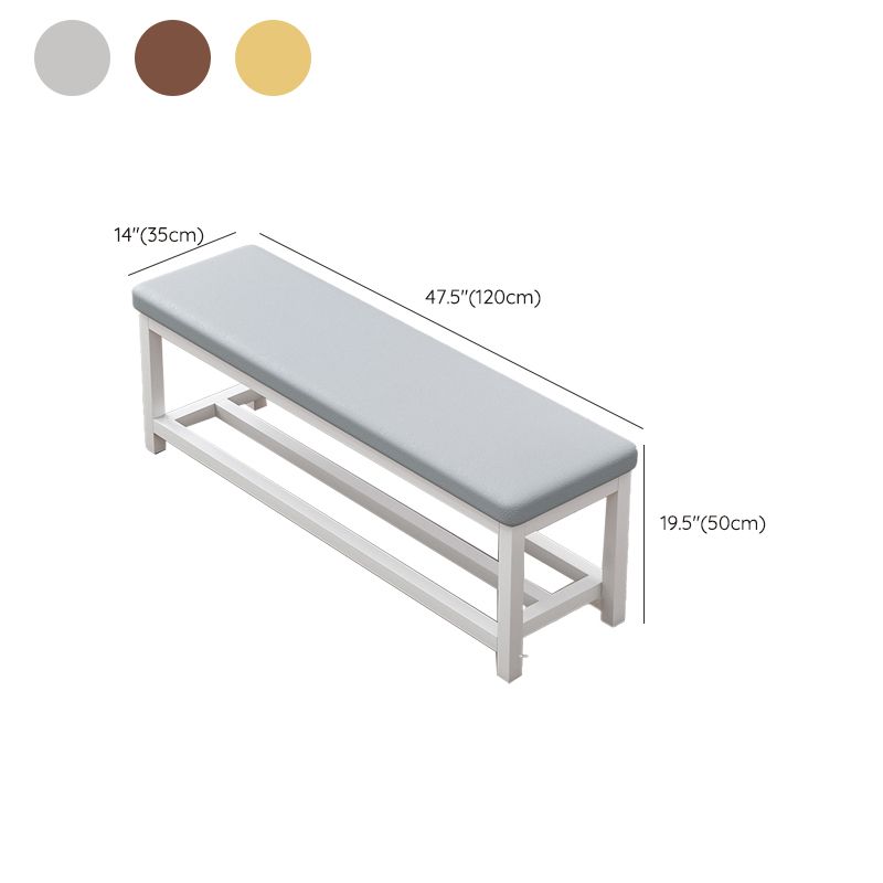 Contemporary Upholstered Bench Rectangle 14"Wide Bench with Shelves