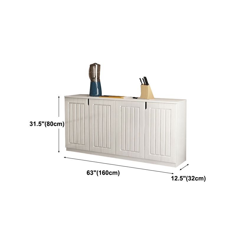 Modern Engineered Wood Sideboard 31.5"H White Buffet Server for Dining Room