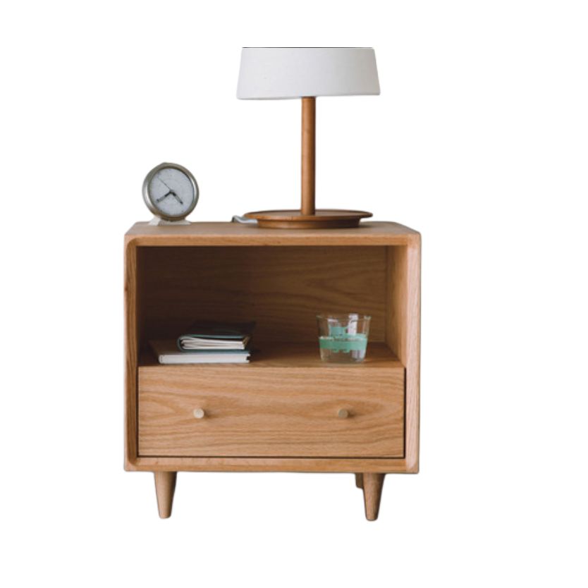 Modern Bed Nightstand Drawers Included Pine Night Table for Bedroom