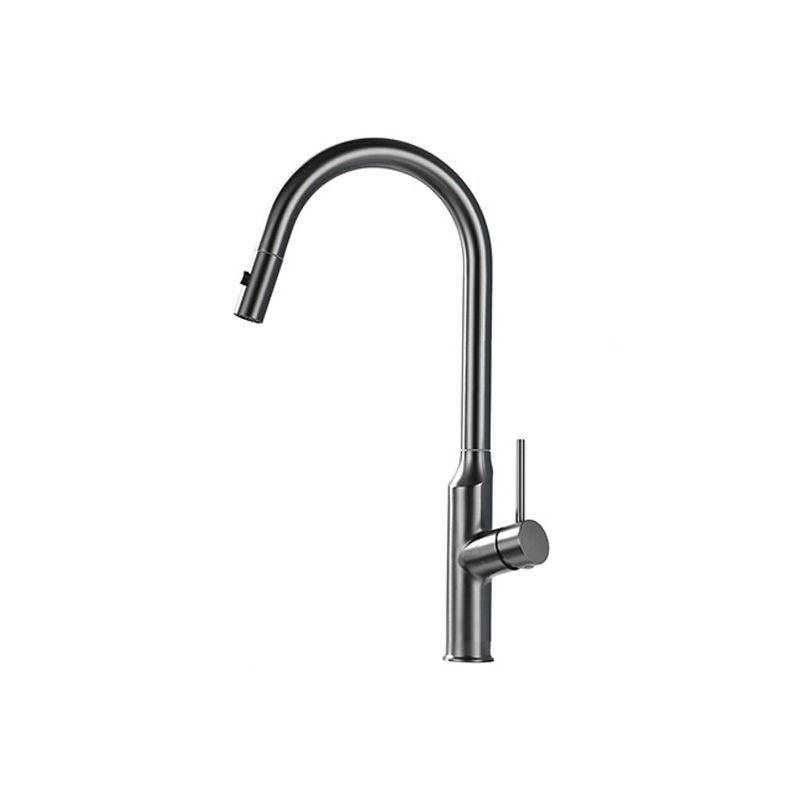 Modern Kitchen Faucet Stainless Steel 1-Handle High Arc Retractable Kitchen Faucet