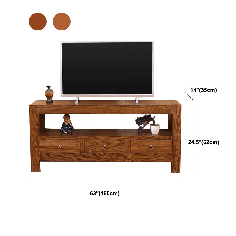 Asian Elm TV Cabinet Natural/Brown/Walnut Living Room TV Stand with Storage