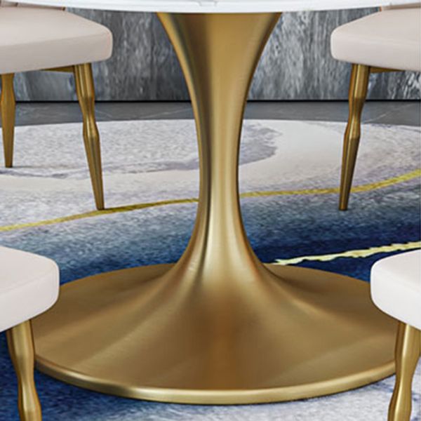 Round Sintered Stone Dining Table Traditional Luxury Tulip Dining Table