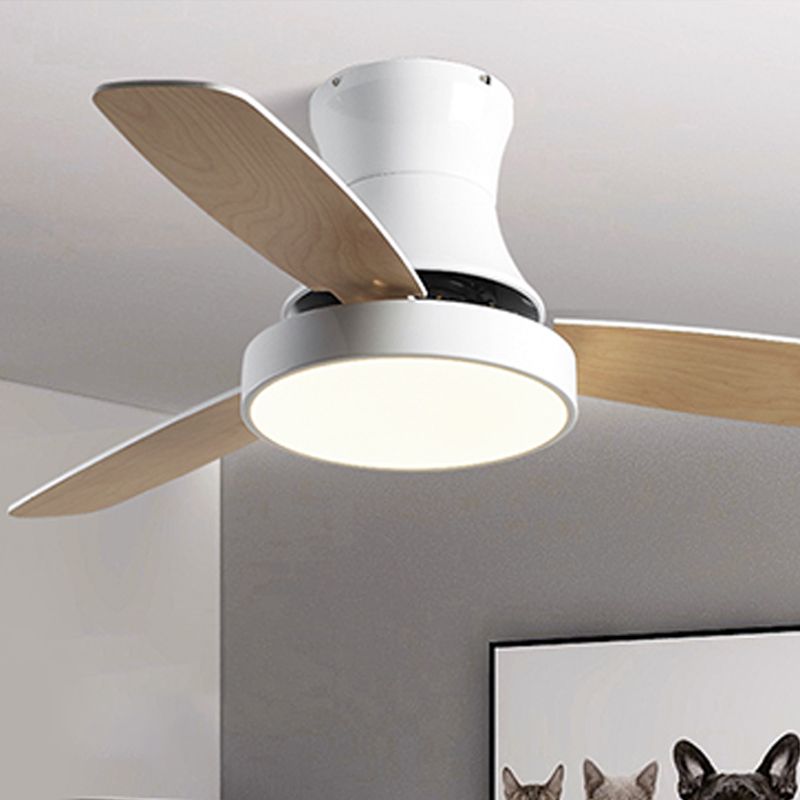 Round Shape Ceiling Fan Light Kids Style Metal 1-Light LED Ceiling Fan Lamp