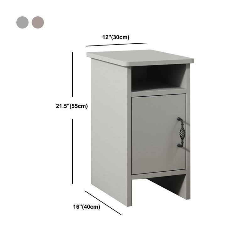 Modern Bedside Cabinet Right Side Grey Imitation Wood Night Table with Door