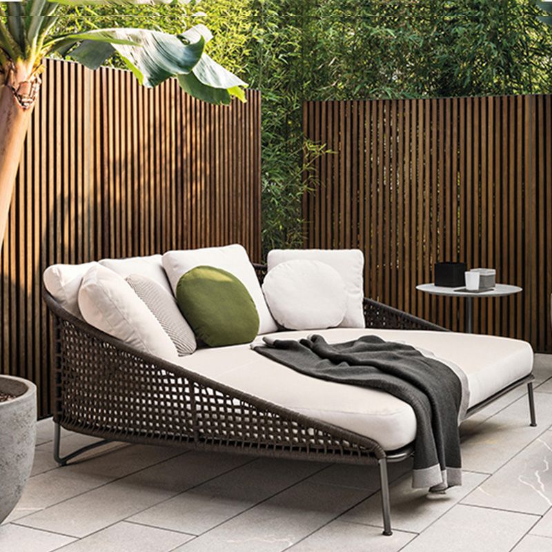 Water Resistant Patio Sofa Contemporary Metal Outdoor Patio Sofa