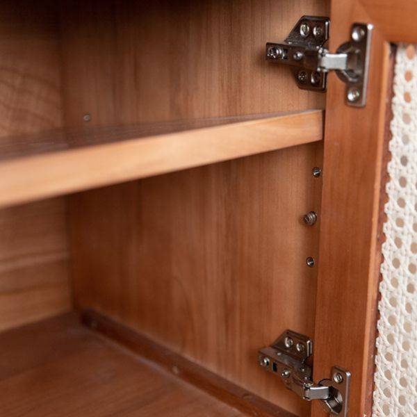 White/black/walnut/cherry Rattan with Storage Rack Nightstand