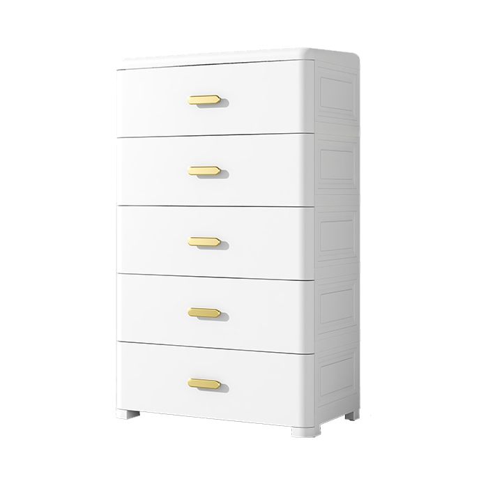 Nordic Style Kids Vertical Dresser White Plastic Dresser for Kids