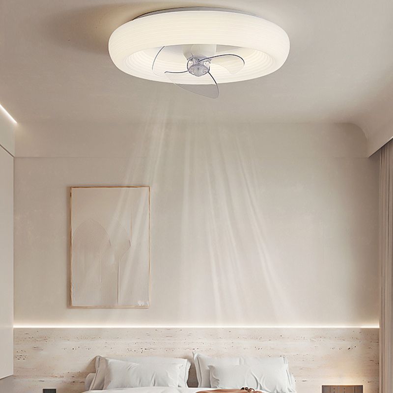 Modern White Single Ceiling Fan Lamp LED Ceiling Fan Light with Acrylic