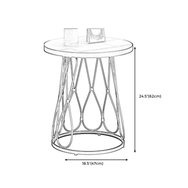 Round Faux Marble Side Table 47"L X 47"W X 62"H Iron Block Side End Snack Table