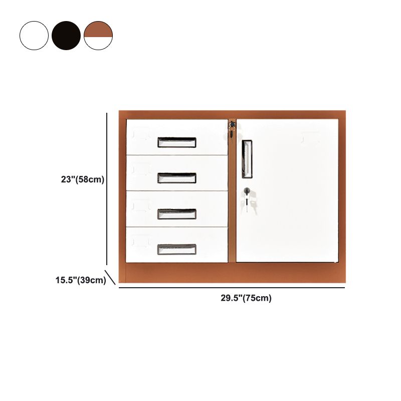 Vertical Filing Cabinet Contemporary Metal Fire-Resistant File Cabinet