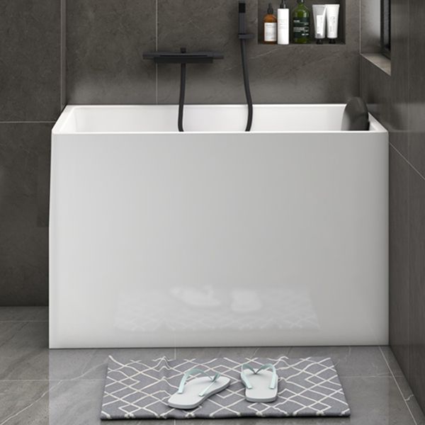 Back to Wall Rectangular Bathtub Antique Finish Soaking Bath Tub (Faucet not Included)