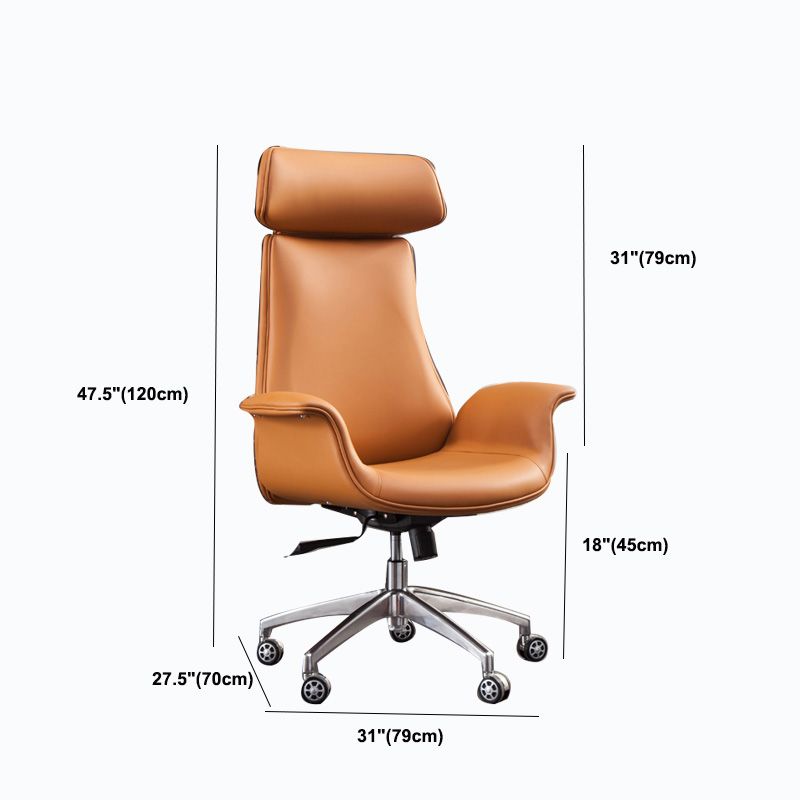 Metal Base Leather Office Chair Mid / High Back Desk Chair with Wheels